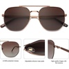 image:imageSOJOS Classic Square Aviator Sunglasses for Women Men Retro Hexagon UV400 Protection Shades SJ1222BrownGradient Brown