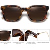 image:imageSOJOS Classic Square Polarized Sunglasses Womens Mens Retro Trendy UV400 Sunnies SJ2050Amber TortoiseBrown