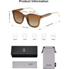 image:imageSOJOS Classic Square Polarized Sunglasses Womens Mens Retro Trendy UV400 Sunnies SJ2050Dark BrownBrown