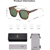 image:imageSOJOS Classic Square Polarized Sunglasses Womens Mens Retro Trendy UV400 Sunnies SJ2050Dark TortoiseGreen