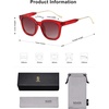 image:imageSOJOS Classic Square Polarized Sunglasses Womens Mens Retro Trendy UV400 Sunnies SJ2050RedReddish Brown