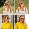 image:imageSOJOS Classic Square Polarized Sunglasses for Women Oversized Trendy Retro UV Protection Shade SJ2640Black Frame Grey Lens