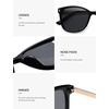 image:imageSOJOS Classic Square Polarized Sunglasses for Women Oversized Trendy Retro UV Protection Shade SJ2640Black Frame Grey Lens