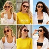 image:imageSOJOS Classic Square Polarized Sunglasses for Women Oversized Trendy Retro UV Protection Shade SJ2640Brown Frame Brown Lens
