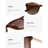 image:imageSOJOS Classic Square Polarized Sunglasses for Women Oversized Trendy Retro UV Protection Shade SJ2640Brown Tortoise Frame Brown Grading Lens