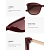 image:imageSOJOS Classic Square Polarized Sunglasses for Women Oversized Trendy Retro UV Protection Shade SJ2640Burgundy Frame Burgundy Grading Lens