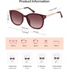 image:imageSOJOS Classic Square Polarized Sunglasses for Women Oversized Trendy Retro UV Protection Shade SJ2640Burgundy Frame Burgundy Grading Lens