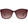 image:imageSOJOS Classic Square Polarized Sunglasses for Women Oversized Trendy Retro UV Protection Shade SJ2640Burgundy Frame Burgundy Grading Lens