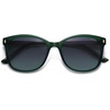 image:imageSOJOS Classic Square Polarized Sunglasses for Women Oversized Trendy Retro UV Protection Shade SJ2640Milky Green Frame Green Lens