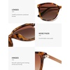 image:imageSOJOS Classic Square Polarized Sunglasses for Women Oversized Trendy Retro UV Protection Shade SJ2640Tortoise Frame Brown Grading Lens