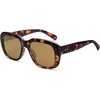 image:imageSOJOS Classic Thick Rectangle Polarized Sunglasses for Women Men Trendy 90s Square Frame Shades SJ2635Amber TortoiseBrown Grading Lens