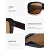 image:imageSOJOS Classic Thick Rectangle Polarized Sunglasses for Women Men Trendy 90s Square Frame Shades SJ2635BlackBrown