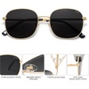 image:imageSOJOS Classic Trendy Square Sunglasses for Women Men Cute Big Frame Gold Shades SJ1137Bright GoldGrey