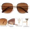 image:imageSOJOS Classic Trendy Square Sunglasses for Women Men Cute Big Frame Gold Shades SJ1137Brown TortoiseGradient Brown