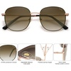 image:imageSOJOS Classic Trendy Square Sunglasses for Women Men Cute Big Frame Gold Shades SJ1137Dark GreenGradient Brown