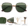 image:imageSOJOS Classic Trendy Square Sunglasses for Women Men Cute Big Frame Gold Shades SJ1137Dark TortoiseGreen