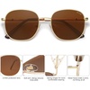 image:imageSOJOS Classic Trendy Square Sunglasses for Women Men Cute Big Frame Gold Shades SJ1137GoldBrown