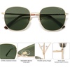 image:imageSOJOS Classic Trendy Square Sunglasses for Women Men Cute Big Frame Gold Shades SJ1137GoldDark Green