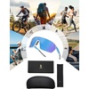 image:imageSOJOS Cycling Sport Glasses for Women Man UV400 Protection Wrap Around Lightweight TR90 Frame Sunglasses SJ2353WhiteBlue