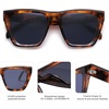 image:imageSOJOS Fashion Oversized Square Cat Eye Polarized Sunglasses for Women Trendy Cateye Style Womens Sunglasses SJ2179Brown TortoiseDusty Blue