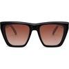 image:imageSOJOS Fashion Oversized Square Cat Eye Polarized Sunglasses for Women Trendy Cateye Style Womens Sunglasses SJ2179Dark BlackDark Brown Grading