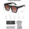 image:imageSOJOS Fashion Oversized Square Cat Eye Polarized Sunglasses for Women Trendy Cateye Style Womens Sunglasses SJ2179Dark BlackDark Brown Grading