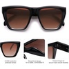 image:imageSOJOS Fashion Oversized Square Cat Eye Polarized Sunglasses for Women Trendy Cateye Style Womens Sunglasses SJ2179Dark BlackDark Brown Grading