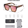 image:imageSOJOS Fashion Oversized Square Cat Eye Polarized Sunglasses for Women Trendy Cateye Style Womens Sunglasses SJ2179LeopardRose Mirrored