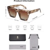image:imageSOJOS Fashion Oversized Square Cat Eye Polarized Sunglasses for Women Trendy Cateye Style Womens Sunglasses SJ2179Light Brown StripBrown Grading