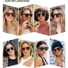 image:imageSOJOS Fashion Oversized Square Cat Eye Polarized Sunglasses for Women Trendy Cateye Style Womens Sunglasses SJ2179Light Brown StripBrown Grading