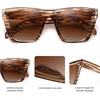 image:imageSOJOS Fashion Oversized Square Cat Eye Polarized Sunglasses for Women Trendy Cateye Style Womens Sunglasses SJ2179Light Brown StripBrown Grading