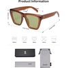 image:imageSOJOS Fashion Oversized Square Cat Eye Polarized Sunglasses for Women Trendy Cateye Style Womens Sunglasses SJ2179Mocha BrownLight Green