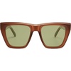 image:imageSOJOS Fashion Oversized Square Cat Eye Polarized Sunglasses for Women Trendy Cateye Style Womens Sunglasses SJ2179Mocha BrownLight Green