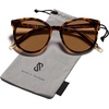 image:imageSOJOS Fashion Round Sunglasses for Women Men Oversized Vintage Shades SJ2057TortoiseBrown