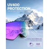 image:imageSOJOS Frameless Ski Goggles Men Women UltraWide 180 Panoramic UV400 Protection OTG Compatible SJ2691Purple