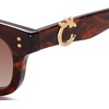 image:imageSOJOS Narrow Rectangle Sunglasses for Women Polarized UV400 Acetate Frame Retro Classic with Coral Accent Lace CoralBrownBrown
