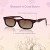 image:imageSOJOS Narrow Rectangle Sunglasses for Women Polarized UV400 Acetate Frame Retro Classic with Coral Accent Lace CoralBrownBrown