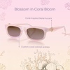 image:imageSOJOS Narrow Rectangle Sunglasses for Women Polarized UV400 Acetate Frame Retro Classic with Coral Accent Lace CoralPinkPink