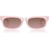 image:imageSOJOS Narrow Rectangle Sunglasses for Women Polarized UV400 Acetate Frame Retro Classic with Coral Accent Lace CoralPinkPink