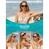 image:imageSOJOS Ocean Collection Classic Polarized Square Sunglasses for Women Men Recycled Plastic Frame EcoFriendly UV400 BloomBlackGrey