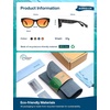 image:imageSOJOS Ocean Collection Classic Polarized Square Sunglasses for Women Men Recycled Plastic Frame EcoFriendly UV400 BloomBlackOrange