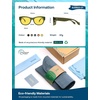 image:imageSOJOS Ocean Collection Classic Polarized Square Sunglasses for Women Men Recycled Plastic Frame EcoFriendly UV400 BloomGreen Yellow