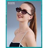 image:imageSOJOS Ocean Collection Polarized Retro Oval Sunglasses Womens Recycled Plastic Frame EcoFriendly UV400 EchoBlackBurgundy