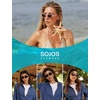 image:imageSOJOS Ocean Collection Polarized Retro Oval Sunglasses Womens Recycled Plastic Frame EcoFriendly UV400 EchoBlackGrey