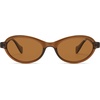image:imageSOJOS Ocean Collection Polarized Retro Oval Sunglasses Womens Recycled Plastic Frame EcoFriendly UV400 EchoBrown