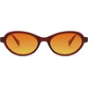 image:imageSOJOS Ocean Collection Polarized Retro Oval Sunglasses Womens Recycled Plastic Frame EcoFriendly UV400 EchoBrownOrange Gradient