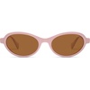 image:imageSOJOS Ocean Collection Polarized Retro Oval Sunglasses Womens Recycled Plastic Frame EcoFriendly UV400 EchoPinkBrown