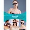 image:imageSOJOS Ocean Collection Polarized Retro Oversized Aviator Sunglasses Women Men Recycled Plastic EcoFriendly ConstellationBlackGrey
