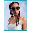 image:imageSOJOS Ocean Collection Polarized Retro Round Sunglasses for Women Men Recycled Fishing Net Frame Ecofriendly Arctic OceanBlackGrey
