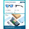 image:imageSOJOS Ocean Collection Polarized Sunglasses Men Square Recycled Fishing Net frame EcoFriendly UV400 Shades Pacific OceanBlackBlue